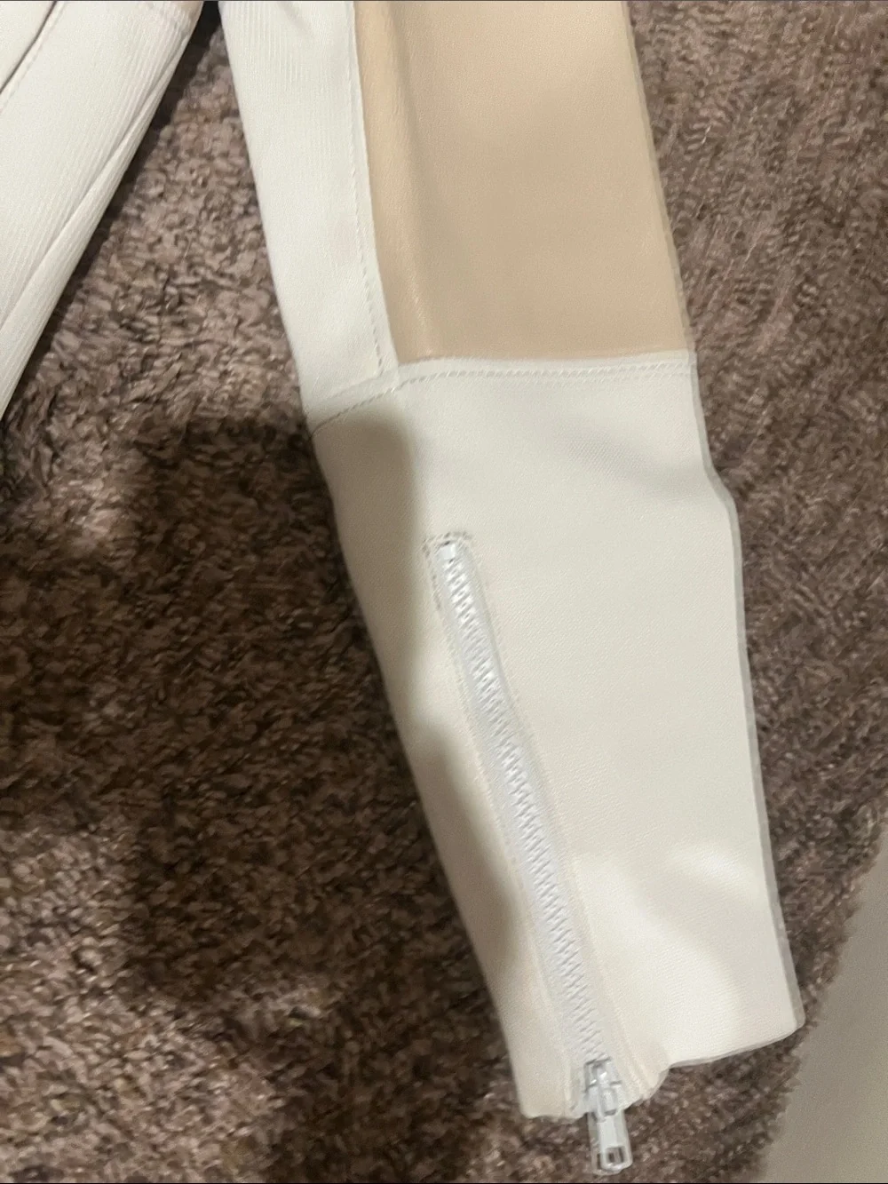Helmut Lang Two-Tone Cream & White Leather Jacket